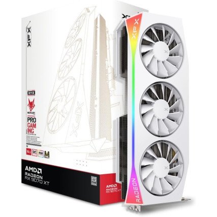 Tarjeta de Video XFX MERCURY Radeon RX 9070 XT 16GB 2570MHz Magnetic Air Blanca HDMI 3xDP