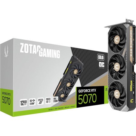 Tarjeta de Video ZOTAC NVIDIA GeForce RTX 5070 Solid OC 12GB GDDR7 PCIe 5.0