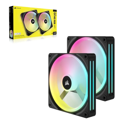 Ventilador Corsair iCUE LINK QX140 RGB Kit 2x140mm 2000RPM Negro para PC Gaming