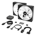 Ventilador Corsair iCUE LINK QX140 RGB Kit 2x140mm 2000RPM Negro para PC Gaming
