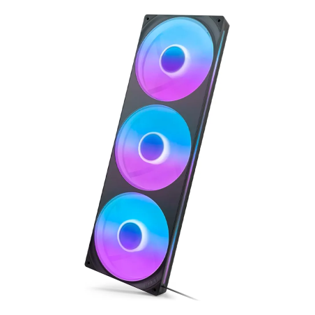 Kit Ventiladores NZXT F420 Unibody RGB 420mm Negro 3x140mm 2000RPM para Gabinete PC