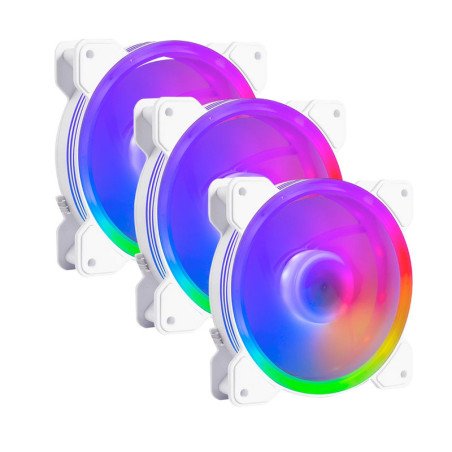 Kit 3 Ventiladores Balam Rush Eolox Blaze EX50KW RGB 120mm para Gabinete PC Blanco BR-937993