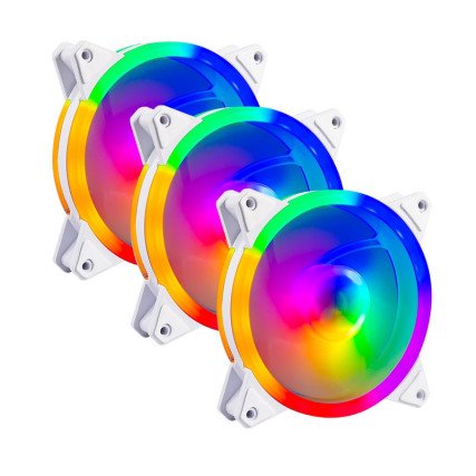 Kit 3 Ventiladores Balam Rush Eolox Blaze EX30KW RGB 120mm para Gabinete PC Blanco BR-938013