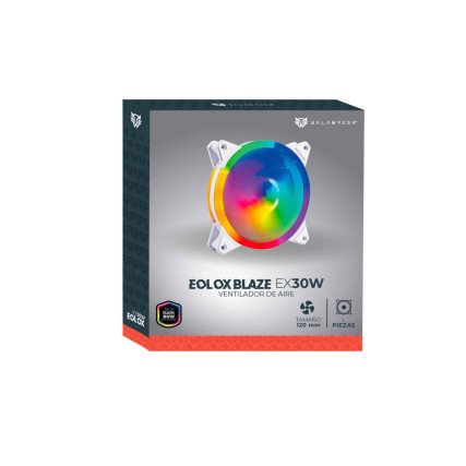 Ventilador para Gabinete Balam Rush Eolox Blaze EX30W RGB 120mm Fan Blanco BR-938099