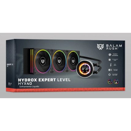 Kit 3 Ventiladores Balam Rush HydroX Expert Level HYX40 120mm ARGB Hidrodinámico Negro BR-941808