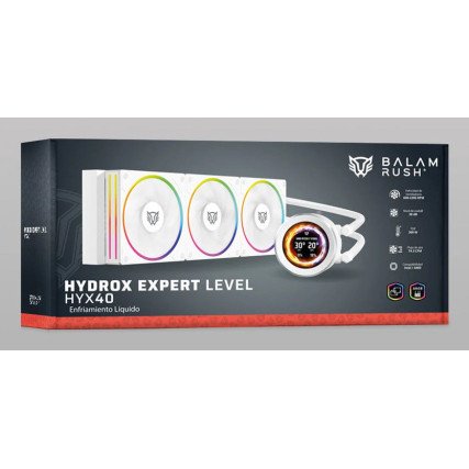 Kit 3 Ventiladores Balam Rush HydroX Expert Level HYX40 120mm ARGB Hidrodinámico Blanco BR-941815