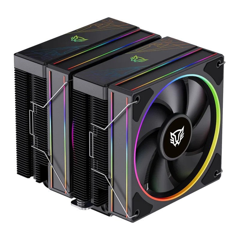Ventilador CPU Balam Rush BR-942003 Heliux Pro HEX70 RGB 2x120mm AMD/Intel Negro