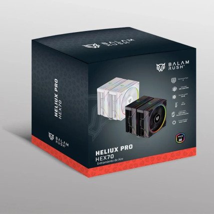 Ventilador CPU Balam Rush BR-942010 Heliux Pro HEX70 RGB 2x120mm AMD/Intel Blanco