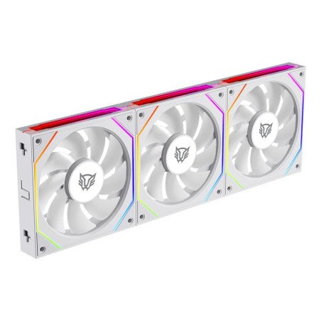 Ventiladores ARGB 120mm Balam Rush Eolox Link EXL95 Blanco 3 Pack 9 Aspas para Gabinete PC (BR-942096)