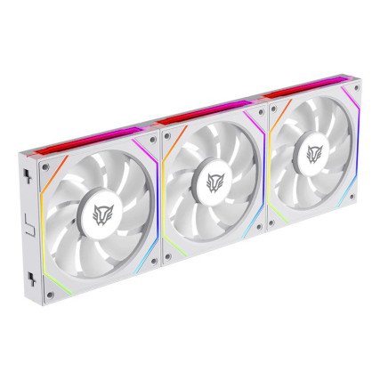 Ventiladores ARGB 120mm Balam Rush Eolox Link EXL95 Blanco 3 Pack 9 Aspas para Gabinete PC (BR-942096)