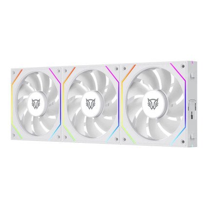 Ventiladores ARGB 120mm Balam Rush Eolox Link EXL95 Blanco 3 Pack 9 Aspas para Gabinete PC (BR-942096)