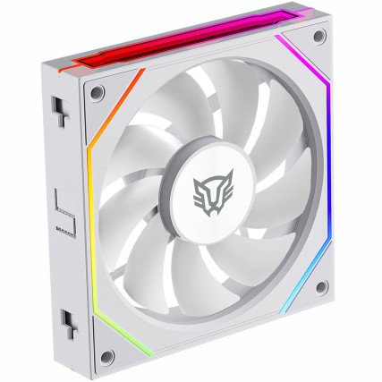 Ventiladores ARGB 120mm Balam Rush Eolox Link EXL95 Blanco 3 Pack 9 Aspas para Gabinete PC (BR-942096)