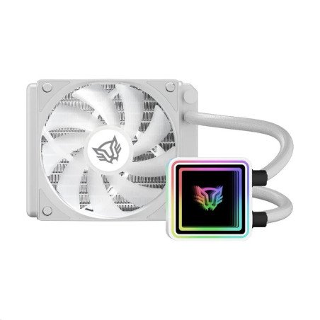 Disipador para CPU ARGB 120mm Balam Rush Cryo Prism 120 Ice Blanco con Display TDP 230W Compatible Intel y AMD (BR-944038)