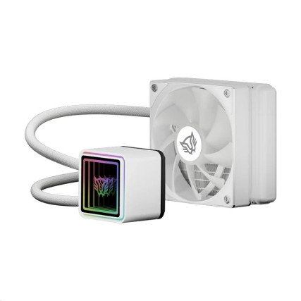 Disipador para CPU ARGB 120mm Balam Rush Cryo Prism 120 Ice Blanco con Display TDP 230W Compatible Intel y AMD (BR-944038)