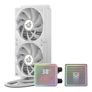 Enfriamiento Líquido CPU ARGB 240mm Balam Rush Cryo Prism 240 Ice Blanco con Display TDP 270W para Intel y AMD (BR-944052)