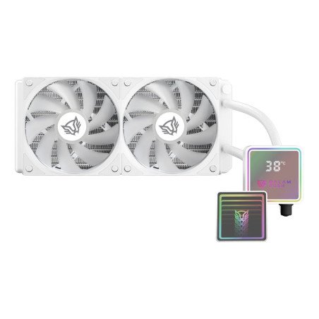 Enfriamiento Líquido CPU ARGB 240mm Balam Rush Cryo Prism 240 Ice Blanco con Display TDP 270W para Intel y AMD (BR-944052)