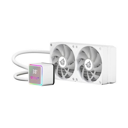 Enfriamiento Líquido CPU ARGB 240mm Balam Rush Cryo Prism 240 Ice Blanco con Display TDP 270W para Intel y AMD (BR-944052)