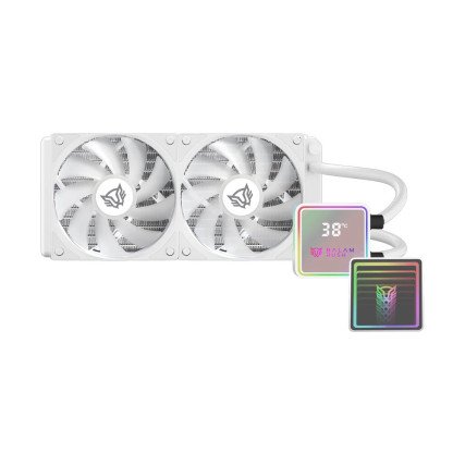 Enfriamiento Líquido CPU ARGB 240mm Balam Rush Cryo Prism 240 Ice Blanco con Display TDP 270W para Intel y AMD (BR-944052)