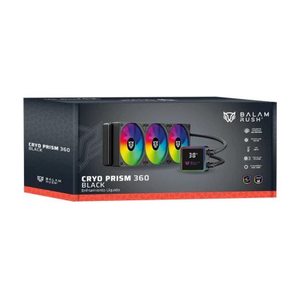 Ventilador CPU Balam Rush Cryo Prism 360 Black ARGB Display TDP 300W Compatible AMD e Intel BR-944069
