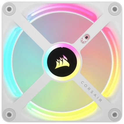 Ventilador Corsair iCUE Link QX120 RGB 120mm PWM con Domo Magnético para Gabinete Blanco