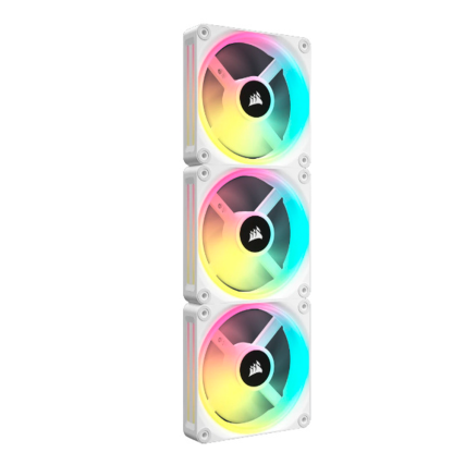 Kit 3 Ventiladores Corsair iCUE Link QX120 RGB 120mm PWM con Domo Magnético para Gabinete Blanco