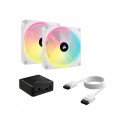 Kit 2 Ventiladores Corsair iCUE Link QX140 RGB 140mm PWM con Domo Magnético para Gabinete Blanco