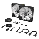 Kit 2 Ventiladores Corsair iCUE Link RX140 RGB 140mm PWM para Gabinete Negro