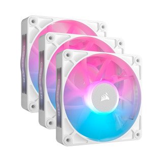 Kit 3 Ventiladores Corsair iCUE Link RX120 RGB 120mm PWM para Gabinete Blanco