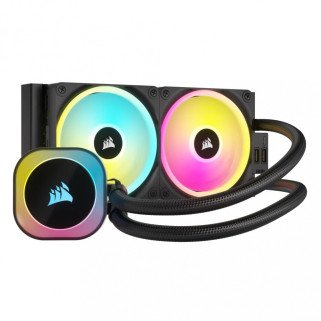 Enfriamiento Líquido Corsair iCUE LINK H100i RGB AIO 240mm para CPU con 2 Ventiladores Negro