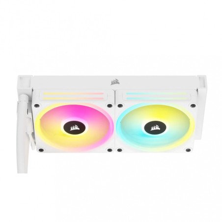 Enfriamiento Líquido Corsair iCUE LINK H100i RGB AIO 240mm para CPU con 2 Ventiladores Blanco