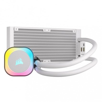 Enfriamiento Líquido Corsair iCUE LINK H100i RGB AIO 240mm para CPU con 2 Ventiladores Blanco