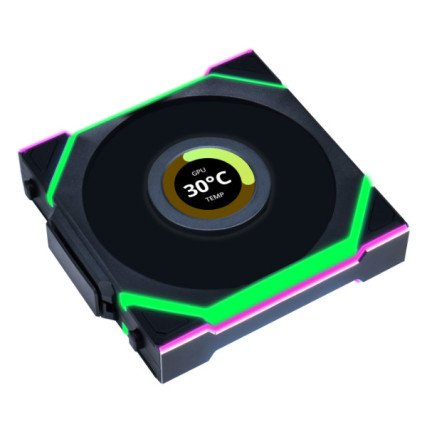 Ventilador Lian Li UNI FAN SL Wireless LCD 120mm Black ARGB con Pantalla LCD 1.6" PWM FDB para Gabinete PC