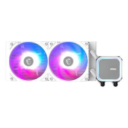 Enfriamiento Líquido CPU MSI MAG CORELIQUID A13 240mm White ARGB con 2 Ventiladores PWM para Gaming