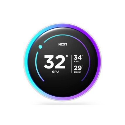 Enfriamiento Líquido NZXT Kraken Elite 360 RGB V2 Blanco con Pantalla LCD 360mm 2800RPM RL-KR36E-W2