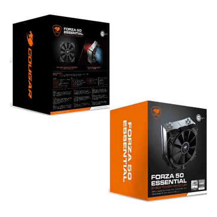 Ventilador CPU Cougar Forza 50 Essential 120mm PWM Disipador Torre con 4 Heatpipes Compatible Intel y AMD