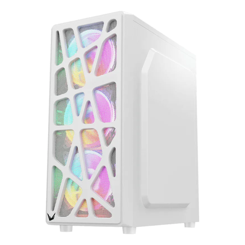 Gabinete Formula MANA White Mid Tower ATX con Ventiladores LED, USB 3.0 y Puerto USB Type-C