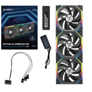 Kit 3 Ventiladores Lian Li UNI FAN SL Black Wireless 120mm ARGB 2000RPM para Gabinete Gaming