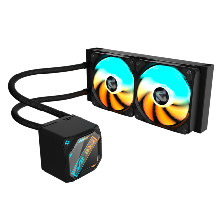 Ventilador CPU Gigabyte GME 240 ARGB 240mm Doble Fan Refrigeración Líquida Negro