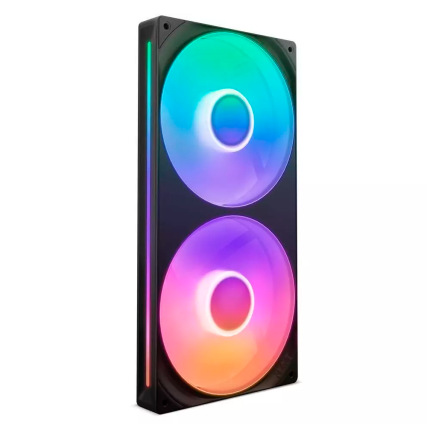 Kit 2 ventiladores NZXT F280 Unibody RGB 280mm negro para gabinete alto rendimiento