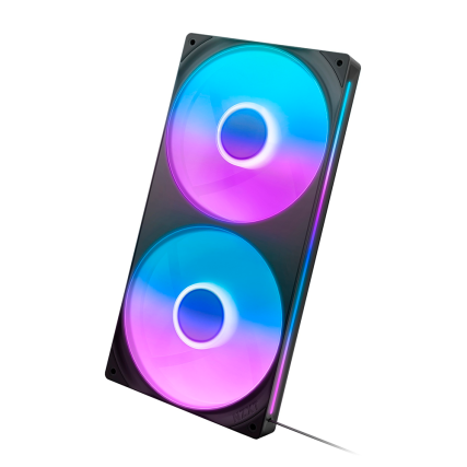 Kit 2 ventiladores NZXT F280 Unibody RGB 280mm negro para gabinete alto rendimiento