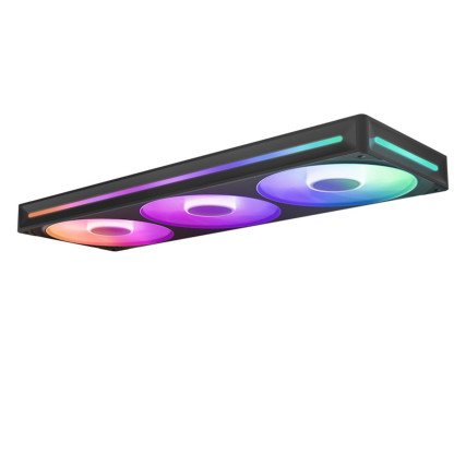 Kit 3 ventiladores NZXT U360 Unibody RGB 360mm negro para gabinete alto rendimiento