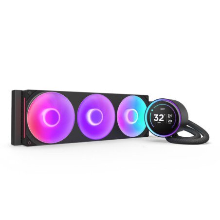 Enfriamiento líquido NZXT Kraken Elite 360 RGB V2 LCD negro para CPU 360mm