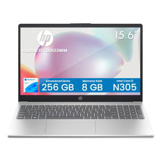 Laptop HP 15-FD0133WM 15.6" Intel Core i3-N305 8GB RAM 256GB SSD Windows 11 Home Plata