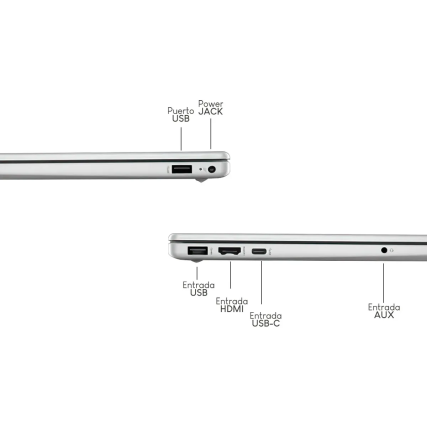 Laptop HP 15-FD0133WM 15.6" Intel Core i3-N305 8GB RAM 256GB SSD Windows 11 Home Plata