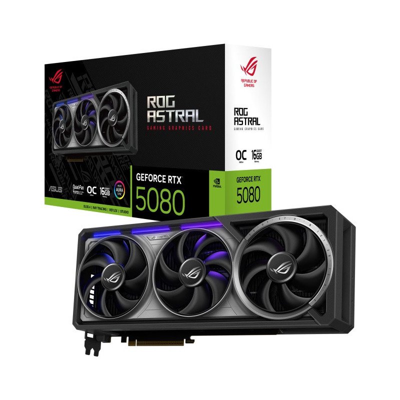 Tarjeta de Video ASUS ROG Astral RTX 5080 16GB GDDR7 192-bit PCIe 5.0 Triple Fan HDMI DP