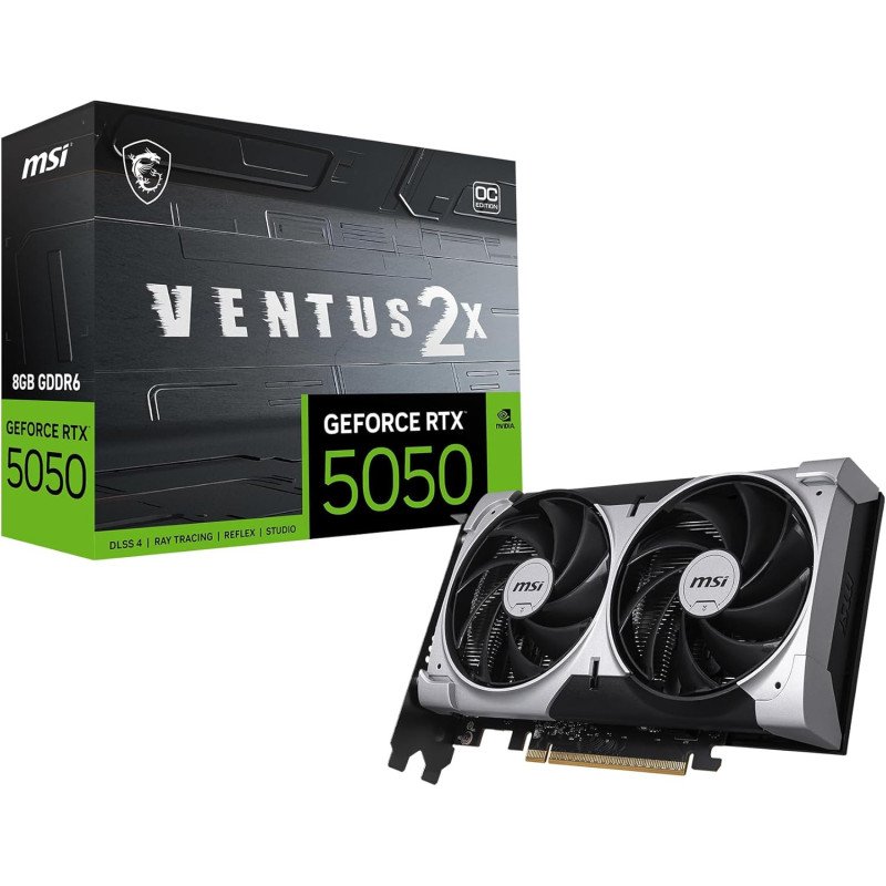 Tarjeta de Video MSI RTX 5050 Ventus 2X OC 8GB GDDR6 2617MHz HDMI DP Dual Fan