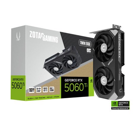 Tarjeta de Video ZOTAC RTX 5060 Ti Twin Edge OC 16GB GDDR7 PCIe 5.0 HDMI DisplayPort Dual Fan
