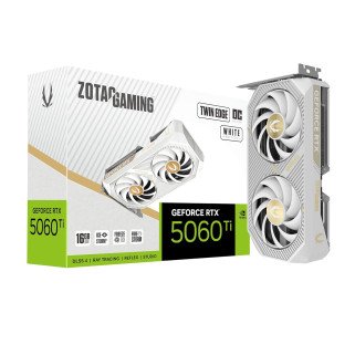 Tarjeta de Video Zotac RTX 5060 Ti Twin Edge OC White 16GB GDDR7 PCIe 5.0 HDMI 3DP