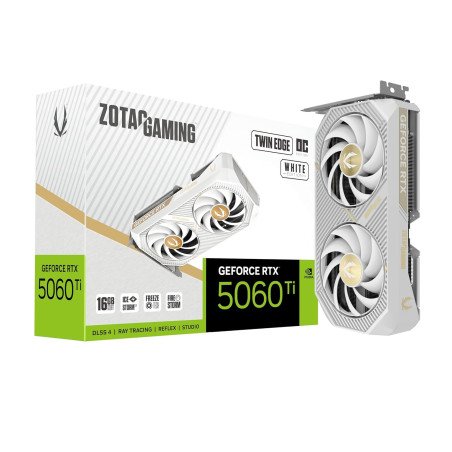 Tarjeta de Video Zotac RTX 5060 Ti Twin Edge OC White 16GB GDDR7 PCIe 5.0 HDMI 3DP