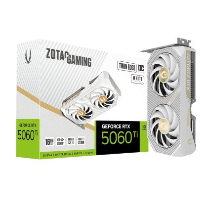 Tarjeta de Video Zotac RTX 5060 Ti Twin Edge OC White 16GB GDDR7 PCIe 5.0 HDMI 3DP